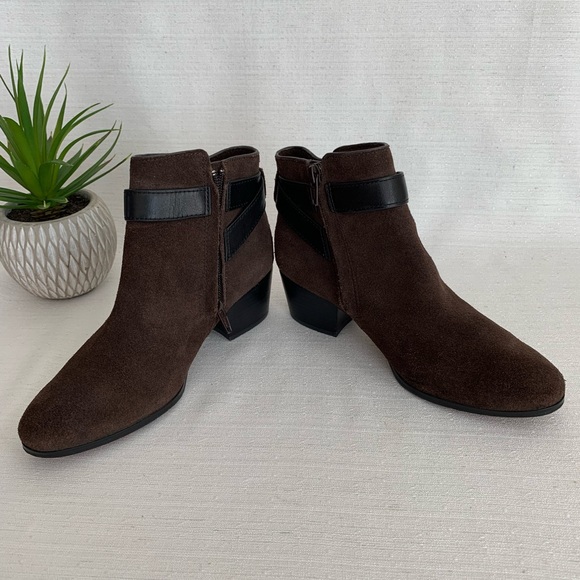 Coach Patricia Chocolate Brown Suede Leather Turn Lock Strap Women's 6(B) - Picture 6 of 14